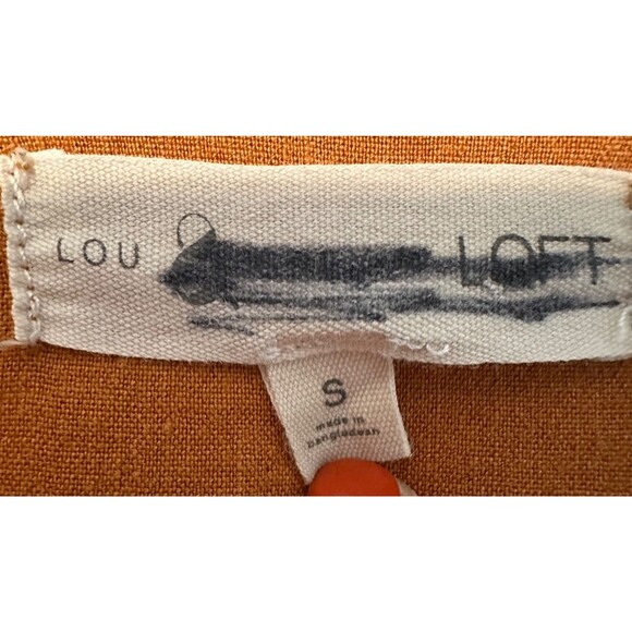 Lou & Grey Womens‎ Size Small Linen Blend Dress Oversized Pockets Rust Orange - Picture 5 of 10